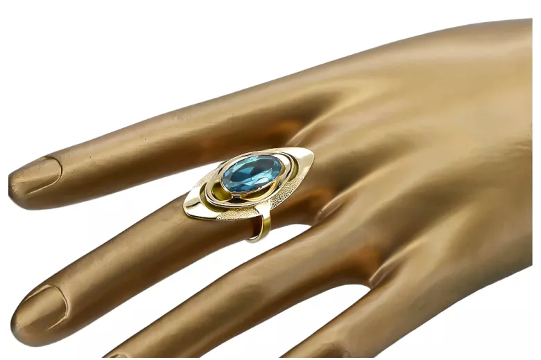 Vintage  Akvamarín 14k žlté zlato vrc189y